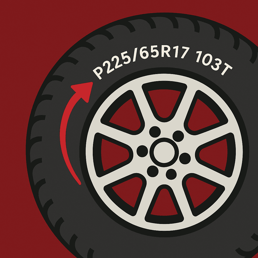 Tire sidewall with size markings